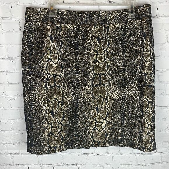 Worthington Snake Skin Print Gold and Black Skirt Size 14 - Picture 1 of 6